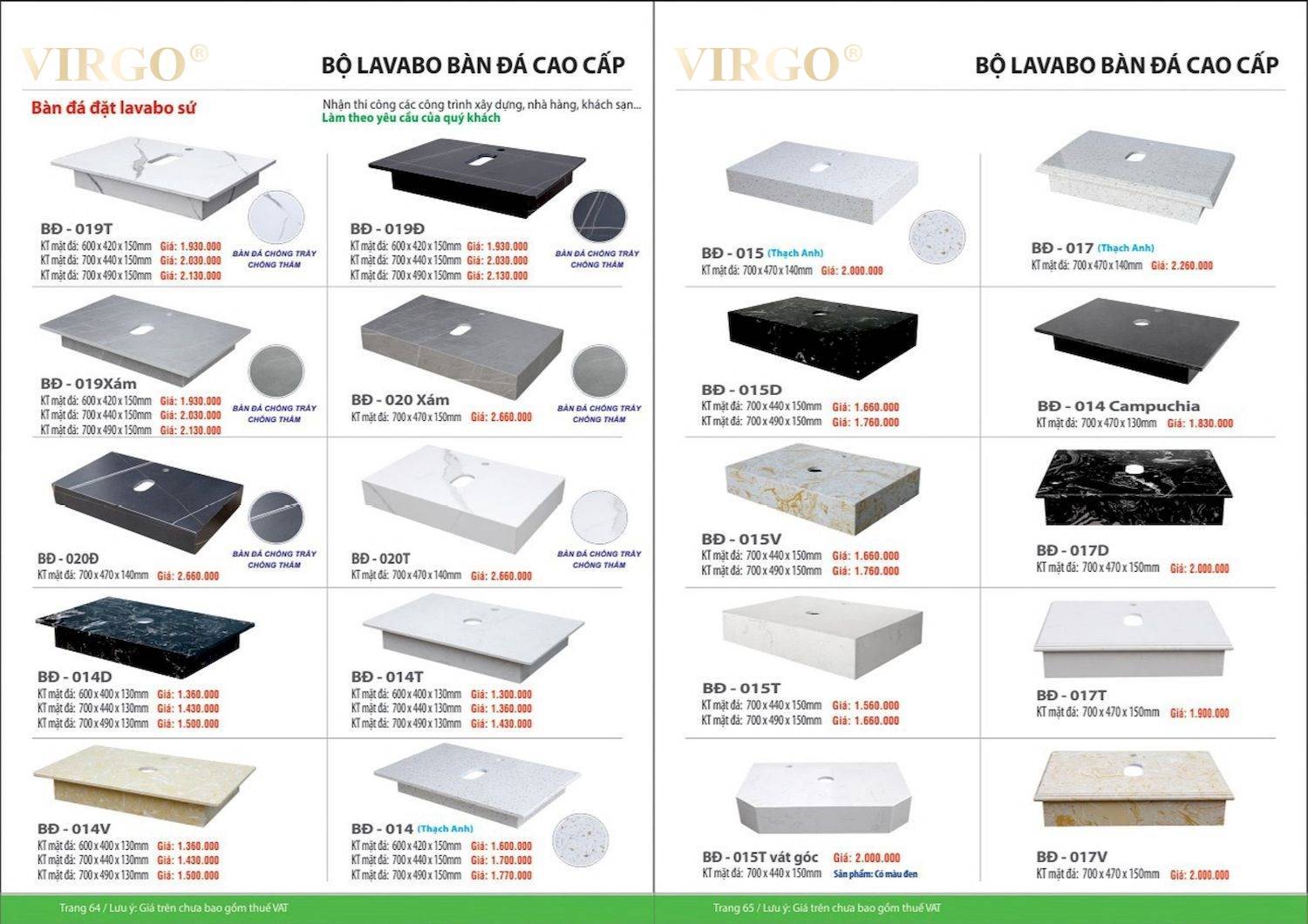 Catalogue và bảng giá Thiết bị vệ sinh VIRGO mới nhất /Page 33